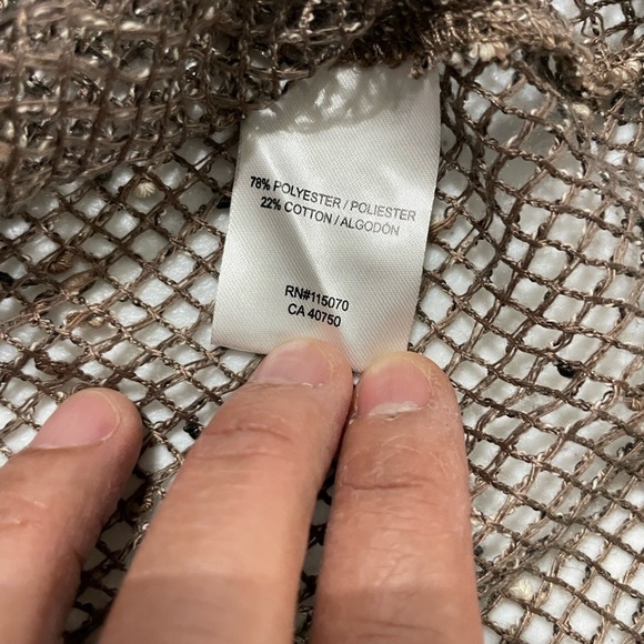 Nina Leonard Mocha Brown Coconut Button Knit Bolero Cardigan size XL - Picture 5 of 10